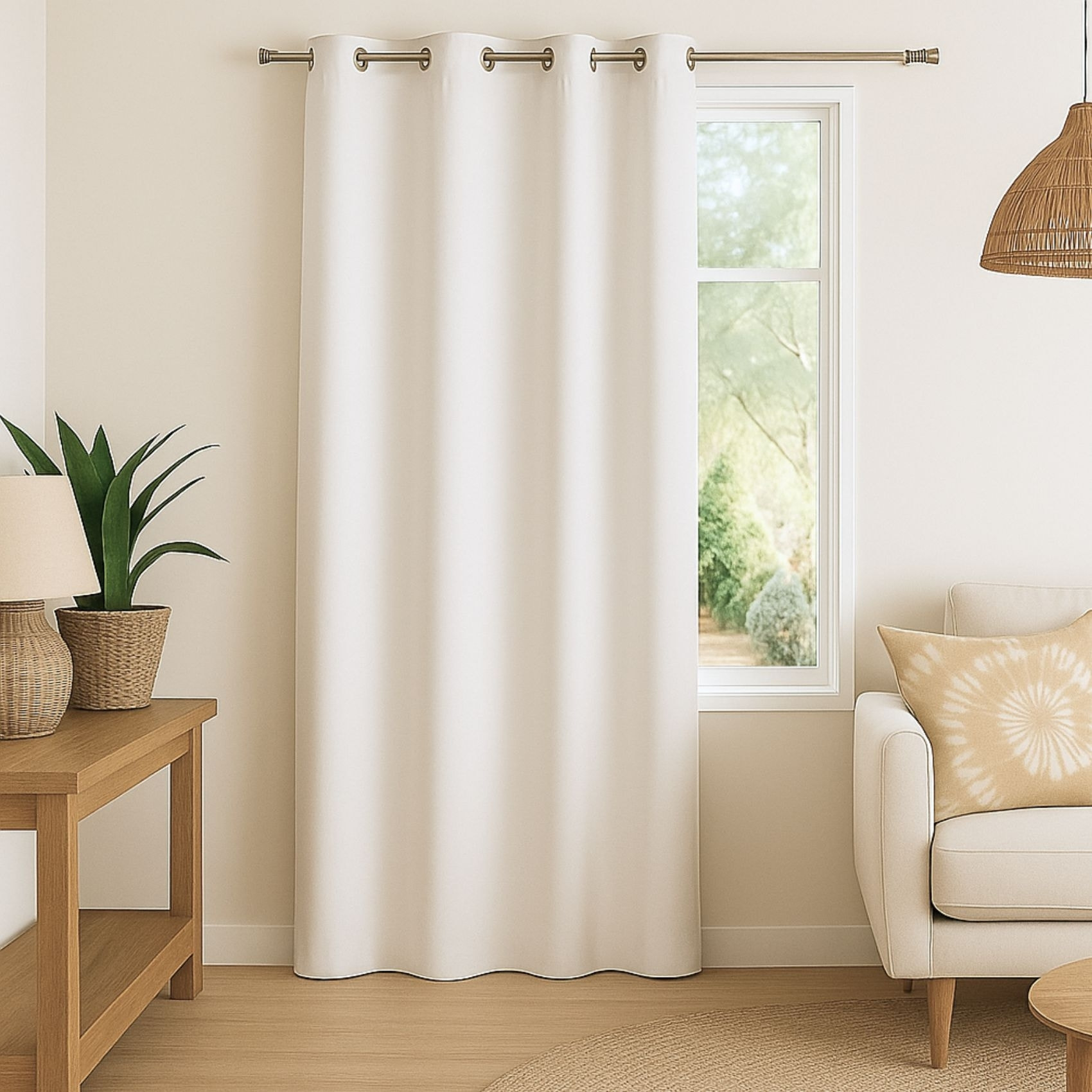 Rideau 100% occultant  - Effet chiné - Naturel