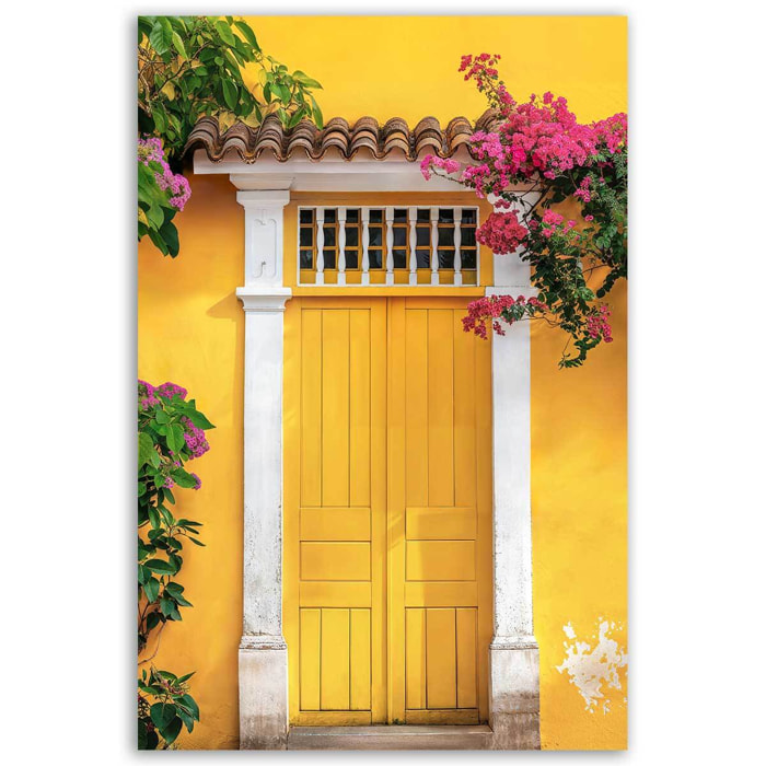 Tableau architecture Porte jaune à Olinda au Bresil Tableau alu Dibond