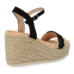 Sandalias de cuña de yute para mujer, comodas y elegantes, diseño moderno.