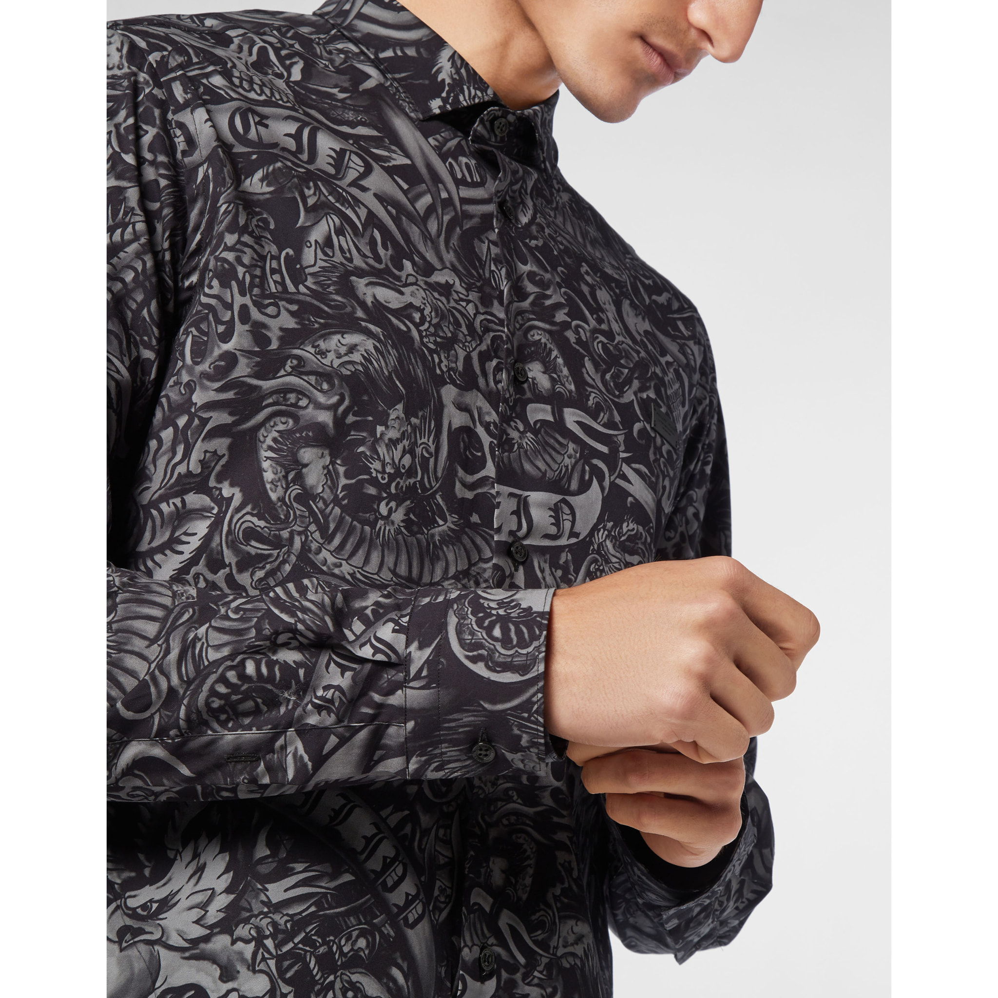 PHILIPP PLEIN Camicia taglio Slim TATTOO