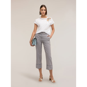 Motivi - T-shirt con fiocco di strass - Bianco