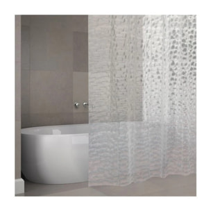 Rideau de douche EVA CLANE 180x200cm QUALITà PREMIUM Transparent  - Anneaux inclus MSV