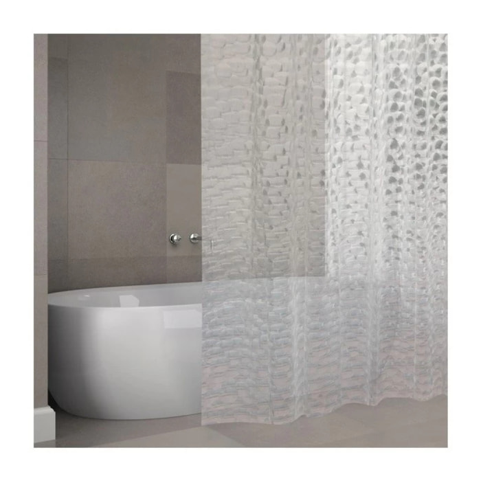 Rideau de douche EVA CLANE 180x200cm QUALITà PREMIUM Transparent  - Anneaux inclus MSV