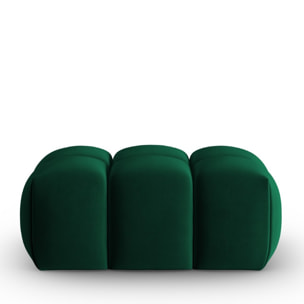 Pouf "Lorella" en velours vert bouteille