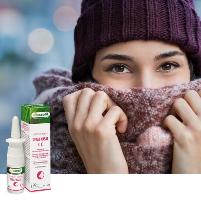 OLIOSEPTIL - Spray Nasal - Dégage et assainit le nez - Soulage la congestion nasale - Facilite l'évacuation des mucosités - Aux Huiles Essentielles - Dispositif Médical - Flacon 20ml