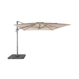 Parasol déporté rectangulaire 3x4m – Antibes – beige – parasol déporté. inclinable. rabattable et rotatif à 360°