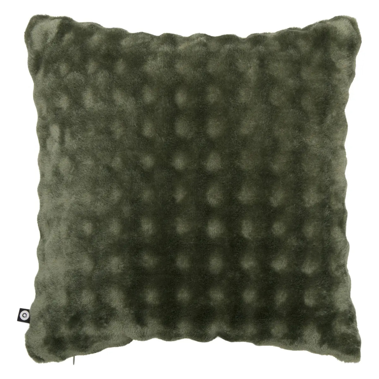 Coussin Zephy carré 40x40cm effet fausse fourrure vert