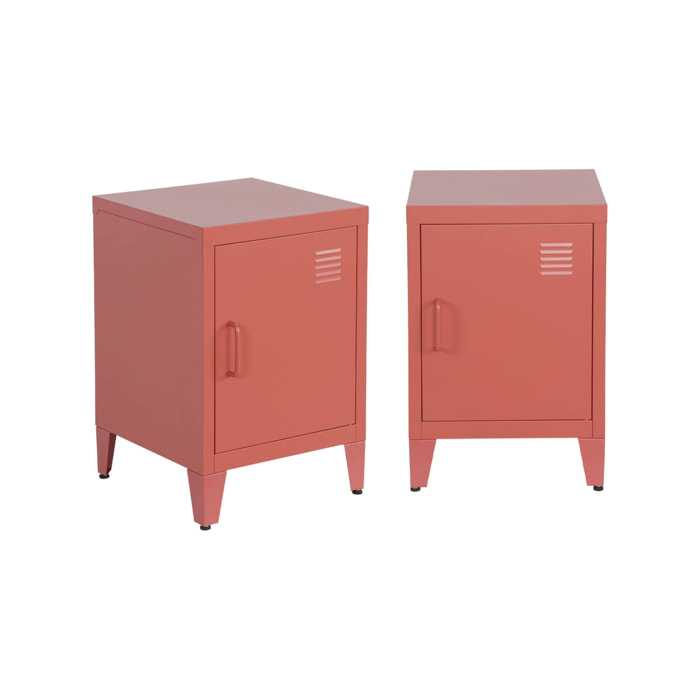 Table de chevet industrielle métal 1 porte (lot de 2) SOHO
