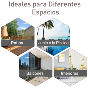 Conjunto de 2 Sillas Plegables para Exterior Con Reposabrazos Sillas para Balcones Jardín Terraza Metal Texteline Carga 110kg 58x64x94 cm Gris