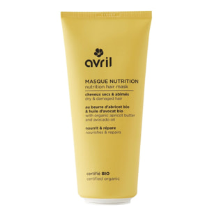 Masque Nutrition - Masque Cheveux Secs & Abîmés 200ml Certifié Bio
