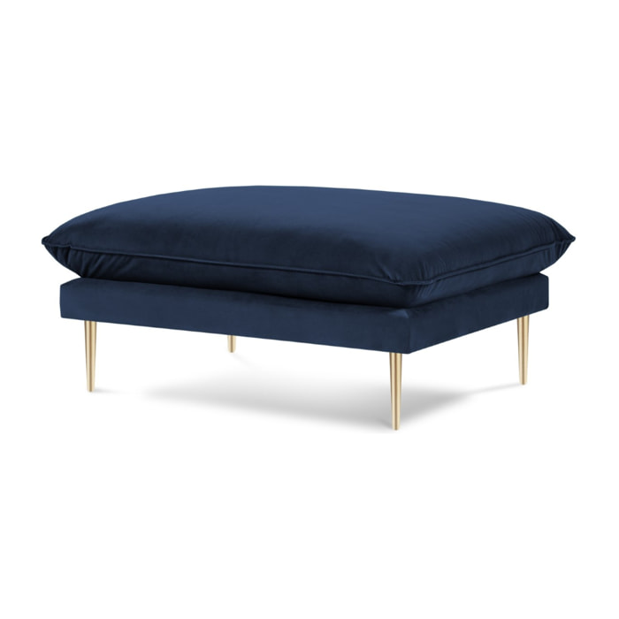 Pouf "Vienna" en velours bleu roi