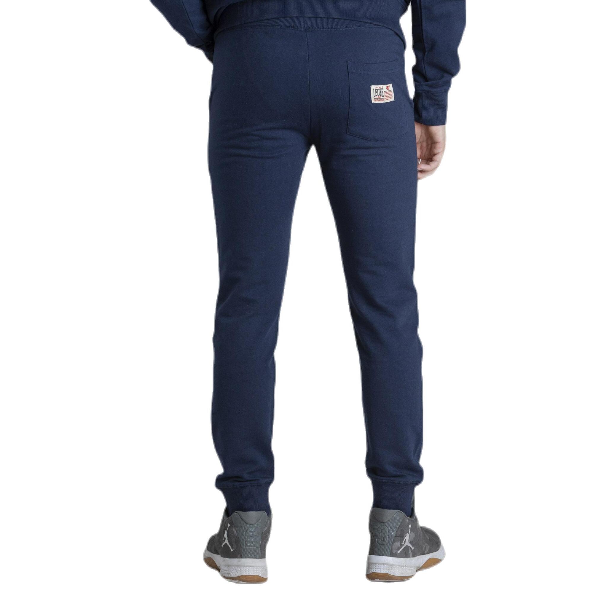 Pantalón de hombre Leone Basic con gran logo en algodón no perchado