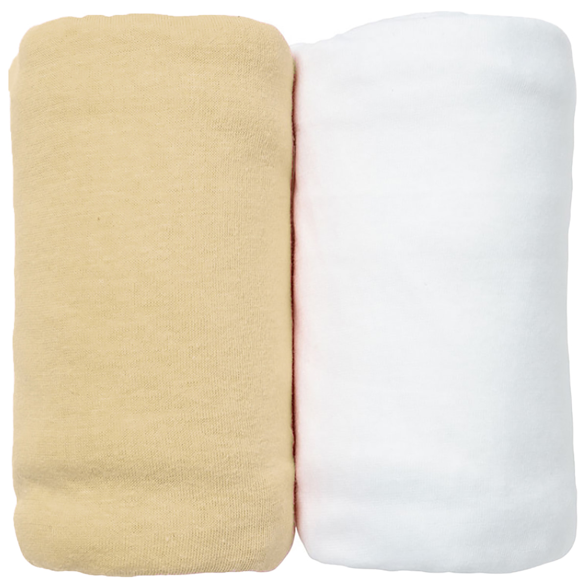 Lot de 2 Draps Housse 60x120 cm jersey Coton bio-Jaune