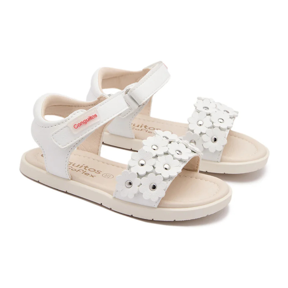 Sandalias Abiertas de Niña Respetuosas Goflex en Blanco