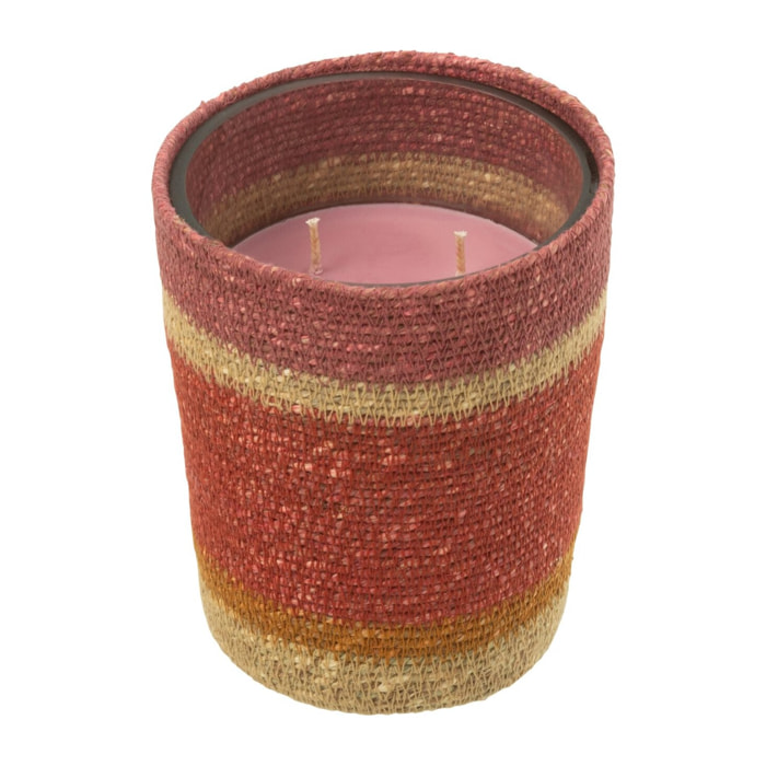 J-Line bougie parfumée Panier - Tender Rose - verre - bordeaux - medium - 55H