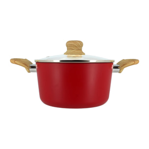 Faitout 20cm avec revêtement céramique rouge - tous feux COLORAMA