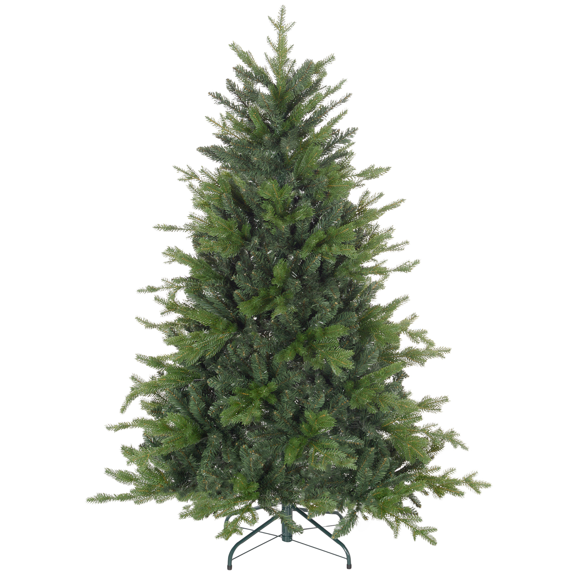 HOMCOM Albero di Natale 150 cm in Plastica Verde con Base in Metallo e 1309 Rami Ignifughi