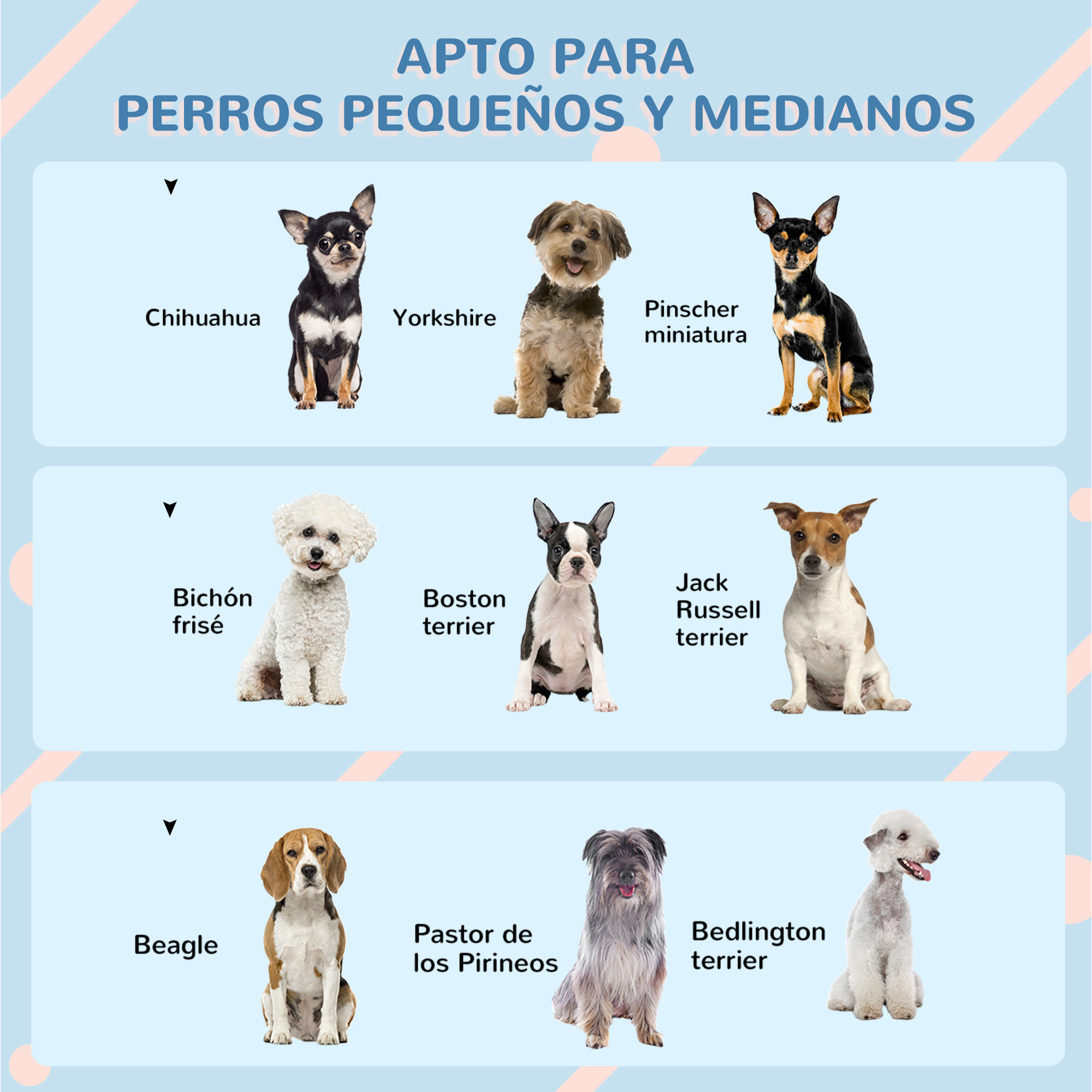Caseta para Perros Medianos 65x75,7x63 cm, Casa para Perros con Patrón de Ventana, Techo de Tejas de Imitación, para Interior y Exterior, Azul Verdoso y Blanco