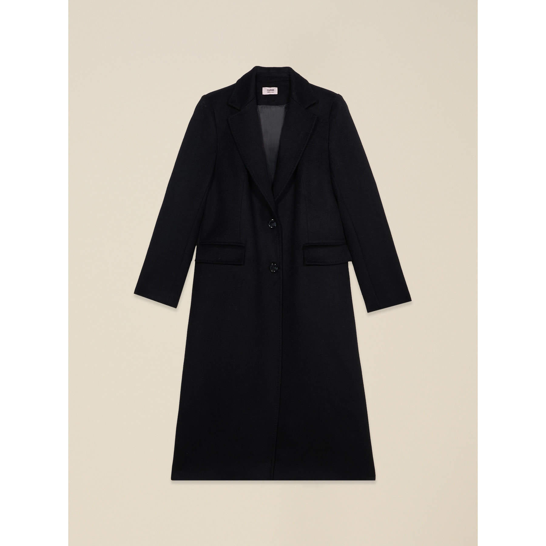 Oltre - Cappotto lungo misto lana - Nero