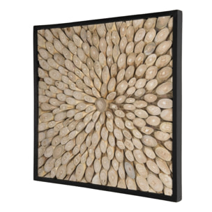 SAM - Décoration murale carrée 60x60cm branches bois Teck nature