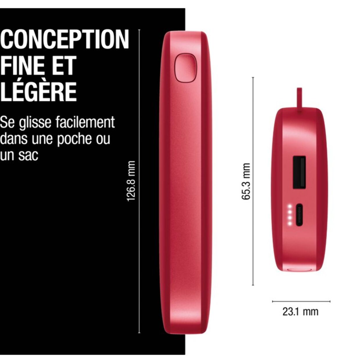 Batterie externe FRESH'N REBEL 12000mAh USB-C ultra-rapide 20W Rouge
