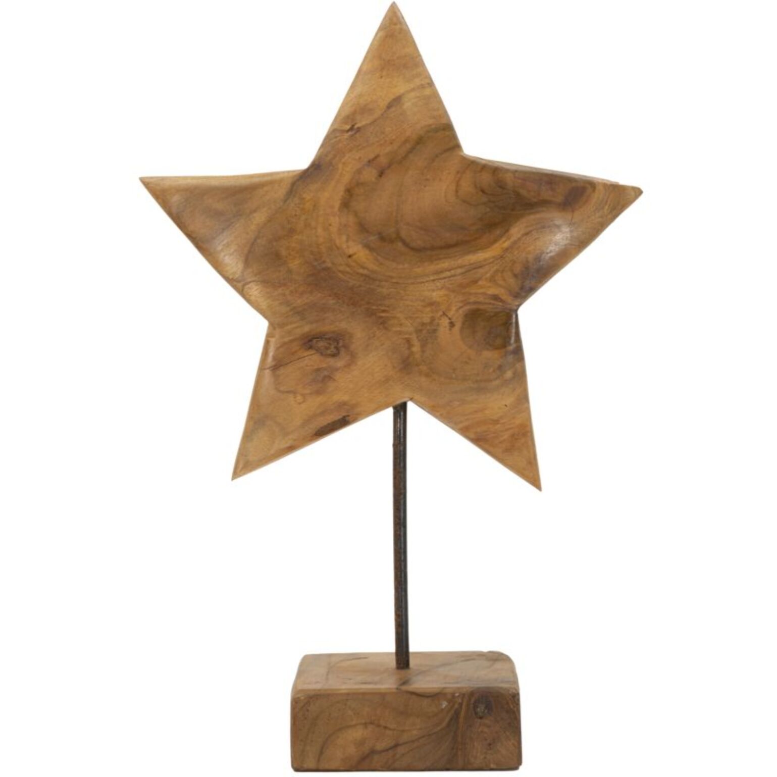 SCULTURA STELLA IN TEAK RICICLATO CM 28X12X42 (PEZZI UNICI - NON RIP. IN SERIE)