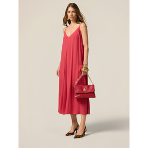 Oltre - Vestido largo de viscosa - Rojo