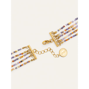 Pulsera Crystals Cleopatra Acero Baño Oro