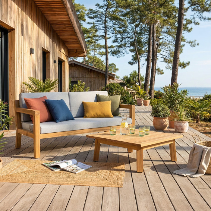 Salon de jardin 2 places en bois FSC - PALAU