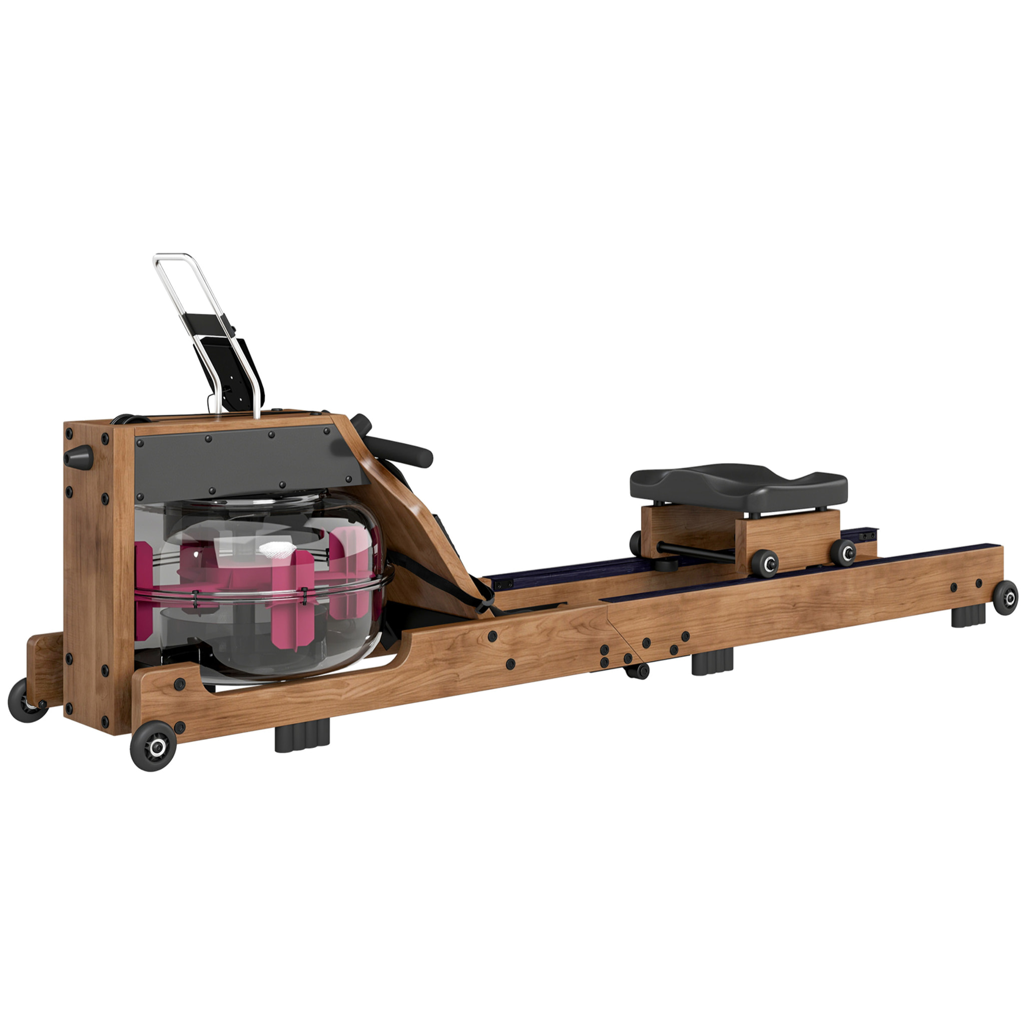 Rameur à eau pliable résistance réglable 8-14L alu bois coloris chêne