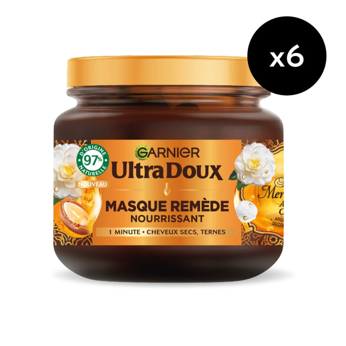 Lot de 6 - Garnier Ultra Doux Masque Remède Nourrissant huile d'argan camélia 340ml