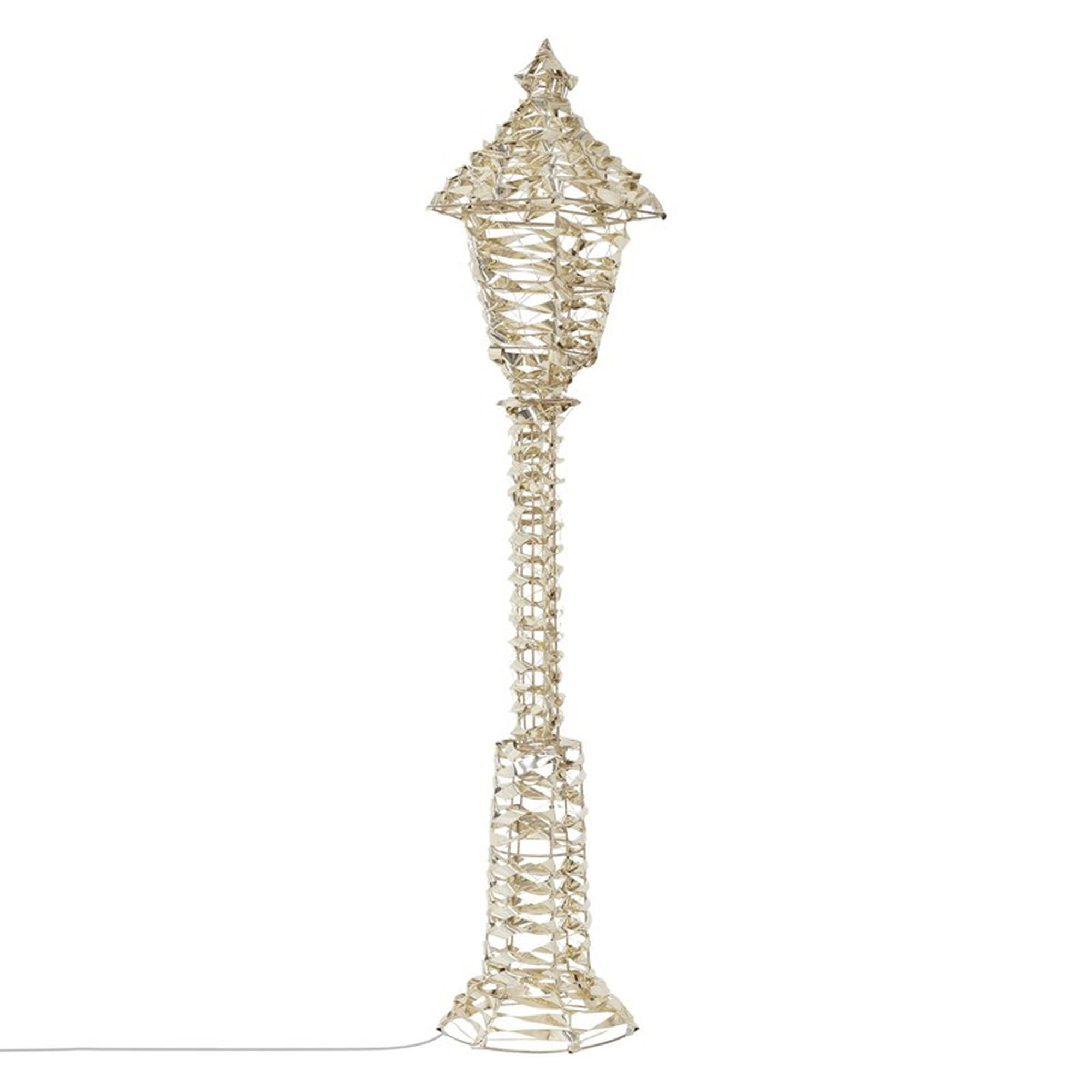 farolillo luminoso de marco dorado 34x34x150cm