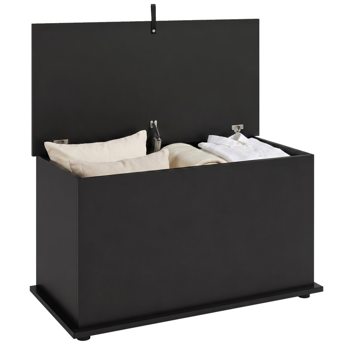 HOMCOM Baúl de Almacenaje 102L, Banco de Almacenaje, Banco Zapatero con Bisagra de Seguridad, Estilo Moderno, para Pasillo, Dormitorio, Recibidor, Salón, 80x40x45 cm, Negro