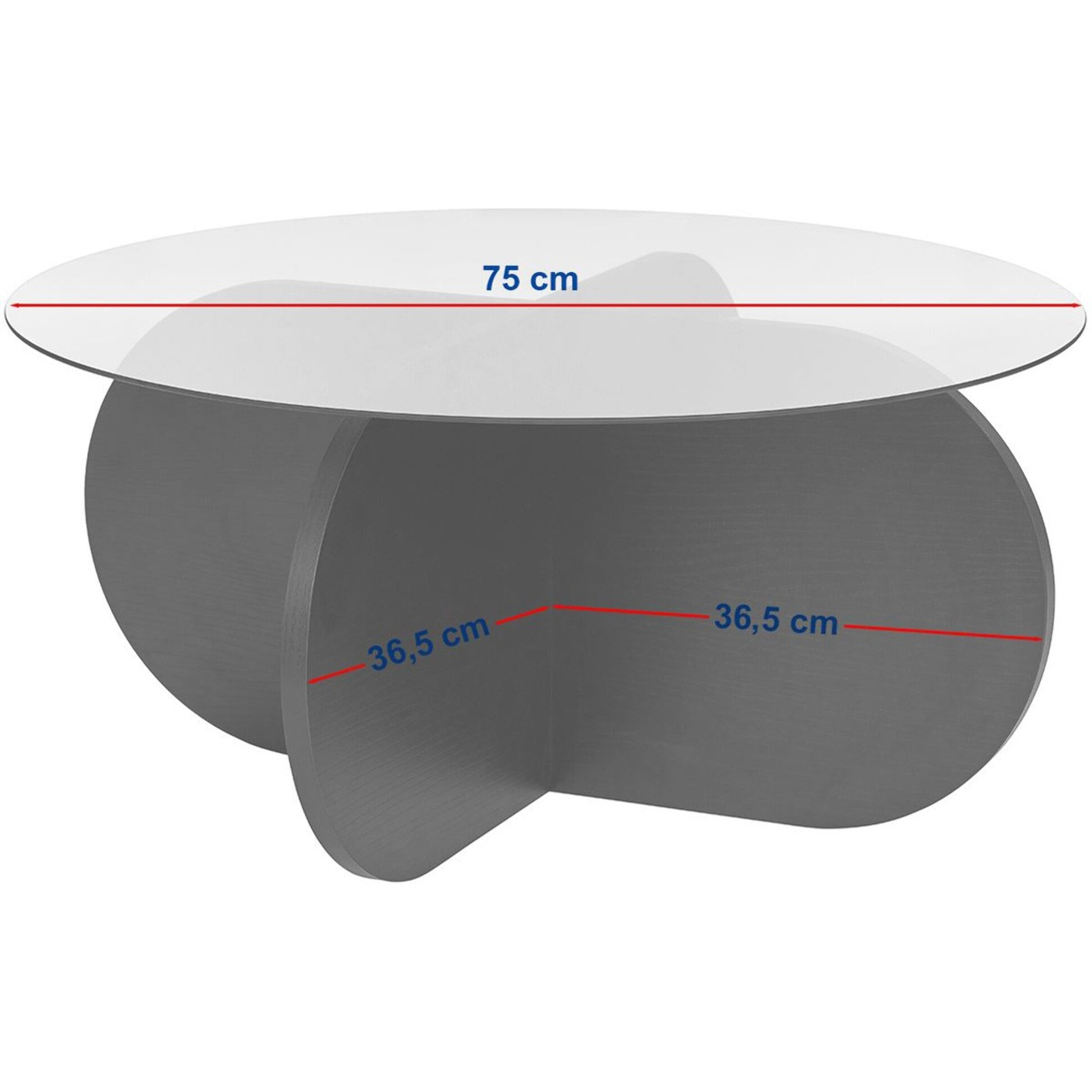 Table basse ronde en verre - EOLIA