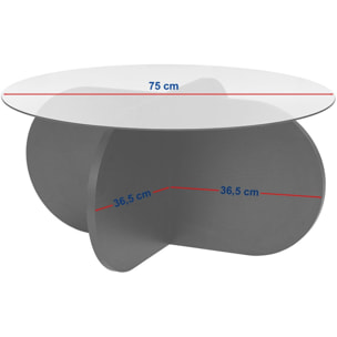 Table basse ronde en verre - EOLIA