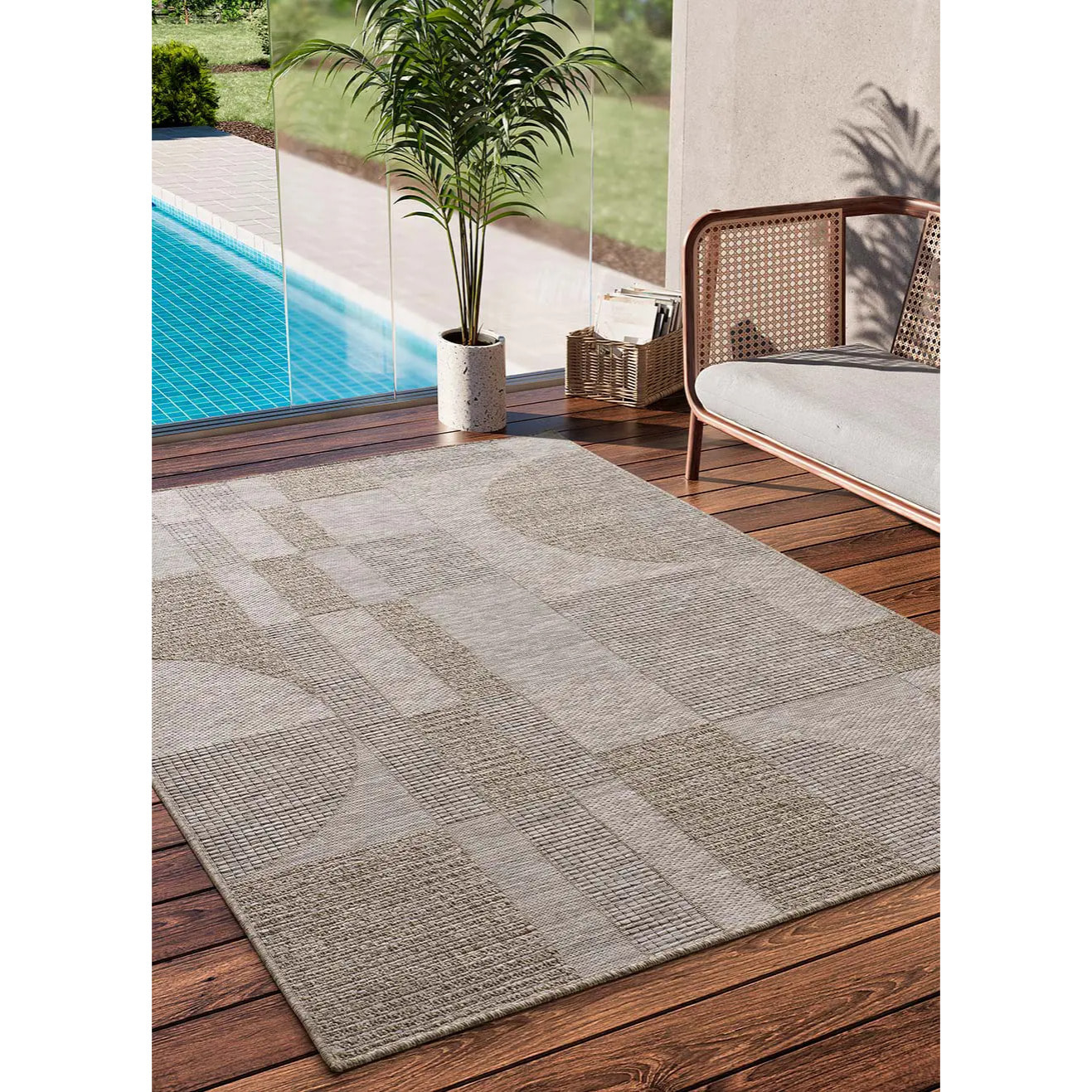 ORIA Alfombra de exterior beige, varias medidas disponibles.
