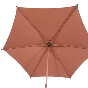Parasol droit rond inclinable Soya 2,7m acajou