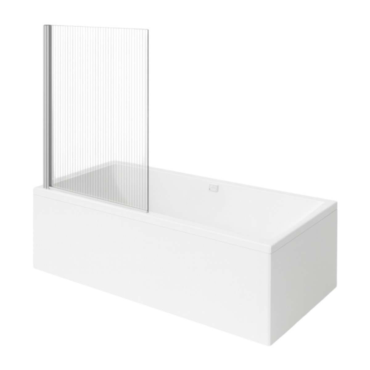 Baignoire droite Collaro 170 x 75cm Blanc mat  vidage et trop plein blanc mat + Pare bain gauche AURYS Raywall