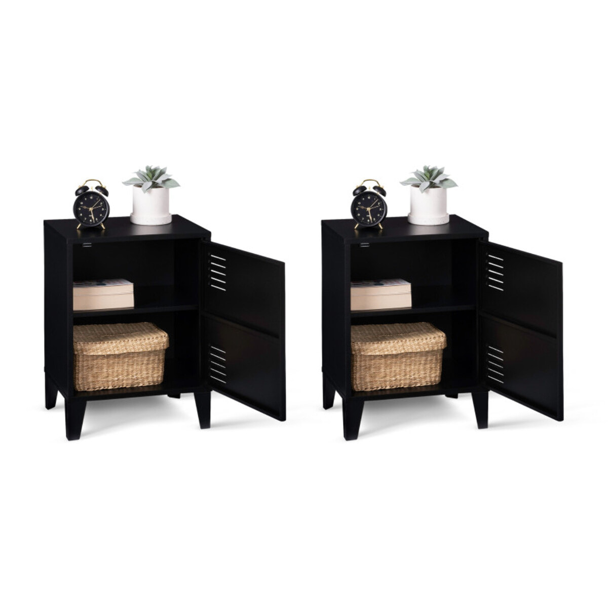 Tables de chevet Storen en métal noir - lot de 2