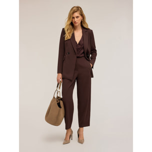 Motivi - Pantalones balloon en poliviscosa - Marrón