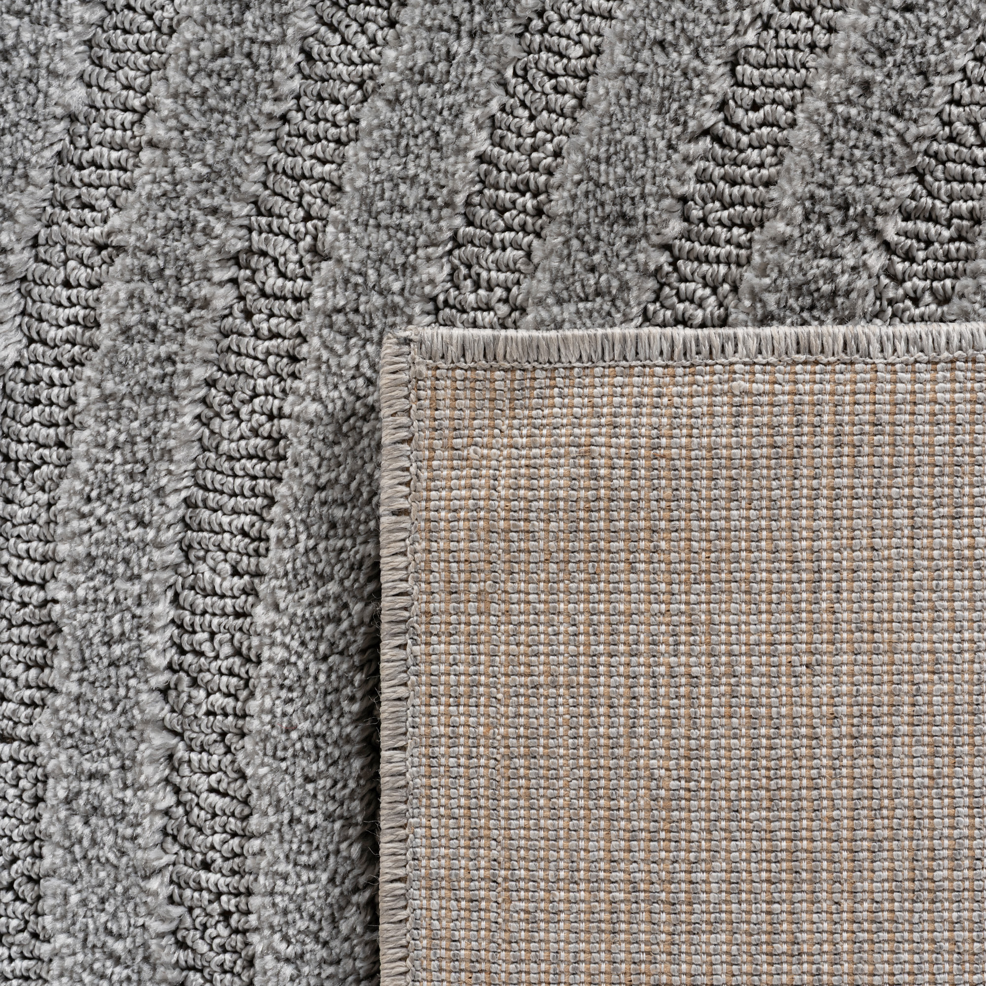 TURIN - Tapis moderne à motif arc en relief gris