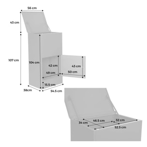 Boite à colis 56 cm en acier galvanisé avec cadenas. anthracite. capacité de 2 colis. L 56 x P 43 x H 107 cm