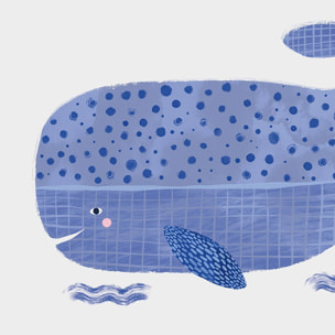 Papier peint enfant baleine bleue Intissé