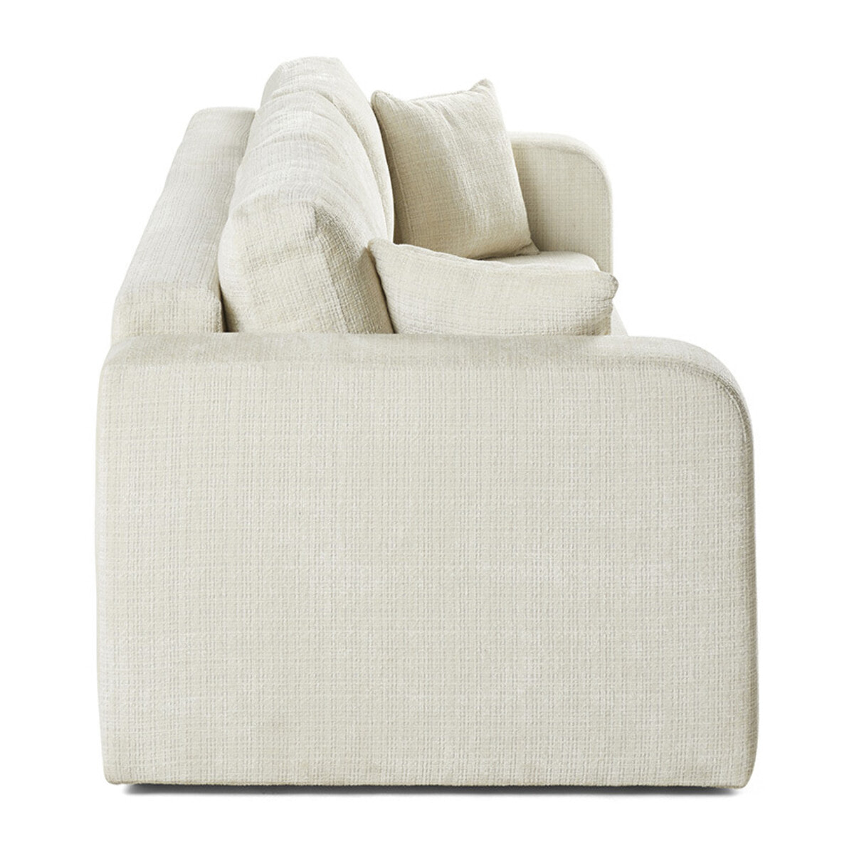 Miro - canapé droit 3 places - convertible avec coffre - en velours texturé - Beige