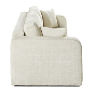 Miro - canapé droit 3 places - convertible avec coffre - en velours texturé - Beige