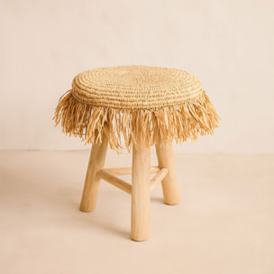 Tabouret en teck et en jute  TILOS