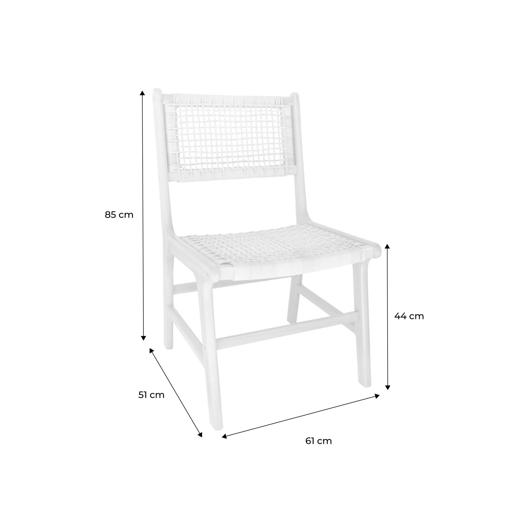 Chaise de jardin bois d'acacia et cannage (lot de 4) OCARA