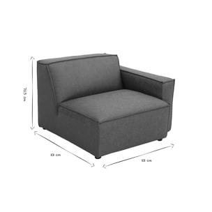 Module d'angle droit pour canapé en cuir marron SPLIT