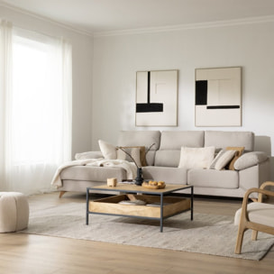 Table basse Boston -bois massif de manguier-couleur bahamas naturelles 90 x 40 x 90 cm