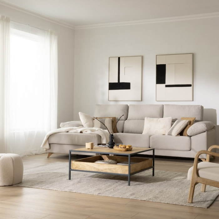 Table basse Boston -bois massif de manguier-couleur bahamas naturelles 90 x 40 x 90 cm